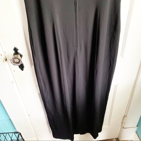 Vintage 90’s Dave & Johnny Maxi Dress High Neckline Satin Striped Bodice Size 14 - Picture 7 of 11